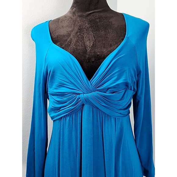 Spense Petite PXL Knee Length Blue Dress Jersey Fit & Flare Party Dress Stretch - Picture 2 of 10